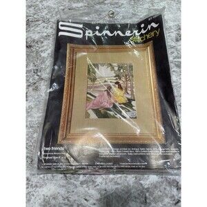 Vintage Spinnerin Needlepoint - Two Friends- 9x12, New Unopened